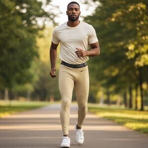 Nike Pro Dri-FIT Compression Tights Men's Pale Yellow Stretch Workout - Size XXL